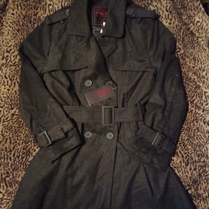 YOKI jacket; self adjust belt and flared; SZXL; Charcoal NWT